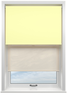 Rimini (Blackout), Sand & Optima Linen - Double Roller Blind
